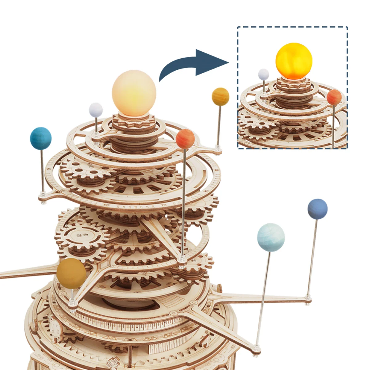 Robotime – puzzle mécanique rotatif en bois 3D, kit de blocs de construction, modèle, jouet cadeau pour adolescents et adultes, 316 pièces, ST001