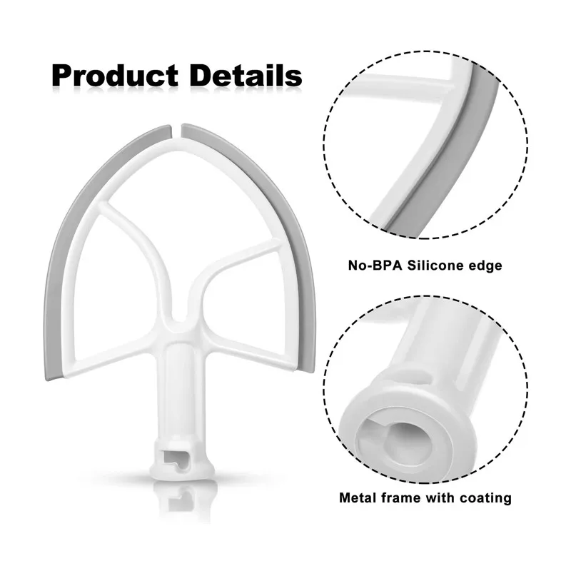 Batteur à bord flexible de 5 litres pour mélangeurs sur socle à bol KitchenAid KA-5L