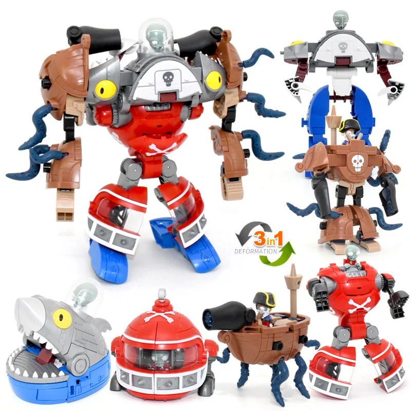 Jouets de déformation d'assemblage 3 en 1 pour garçons, poupée Robot BOSS PVZ plante contre. Figurine éducative Zombie en PVC, modèle cadeau pour enfant