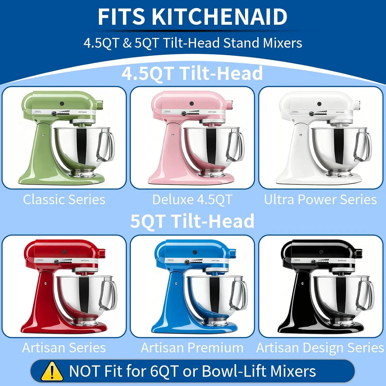 Accessoires de revêtement au chocolat compatibles avec les mélangeurs KitchenAid 4.5QT 5QT