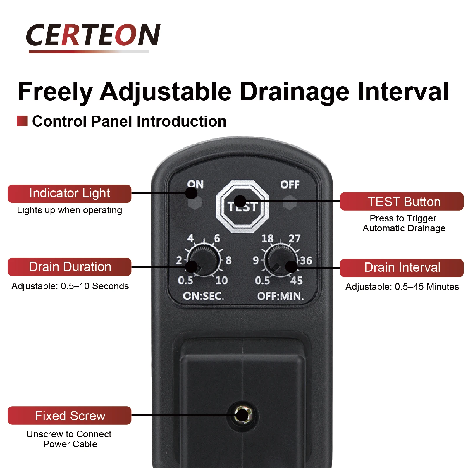Vanne de purge automatique électronique 1/2" en laiton temporisée pour compresseur d’air sécheur évacuation auto condensats AC220V DC24V usage industriel