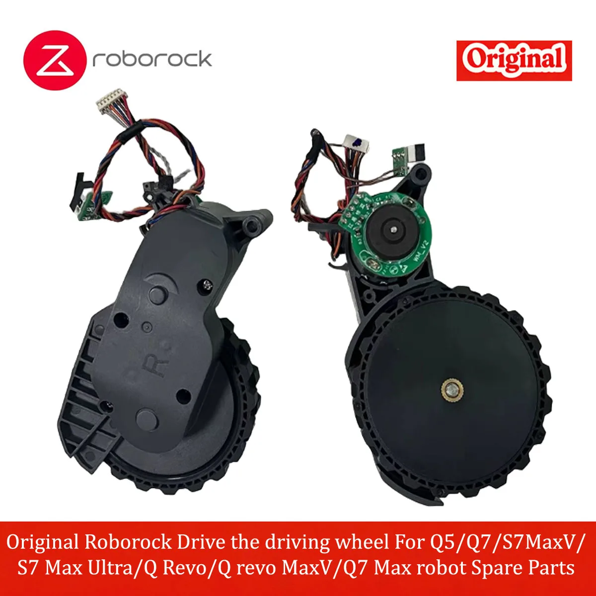 Pièces de rechange originales Roborock : Roue motrice pour robots Q5/Q7/S7MaxV/S7 Max Ultra/Q Revo/Q Revo MaxV/Q7 Max