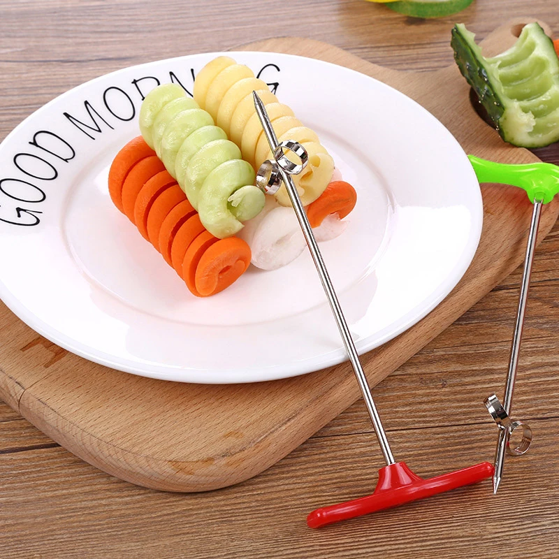 Légumes spirale couteau pomme de terre carotte concombre salade hachoir vis trancheuse coupe spiralizer cuisine accessoires four