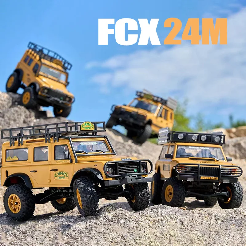 Nouvelle voiture télécommandée tout-terrain professionnelle FMS 1/24 FCX24M Land Rover Series 90/110, modèle 4x4 électrique, jouet de grimpeur