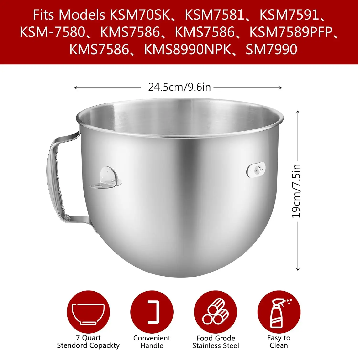 Bol en acier inoxydable 7QT