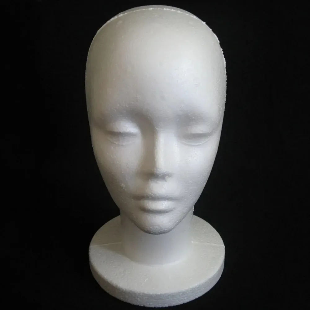 Tête de mannequin en polystyrène pour femme