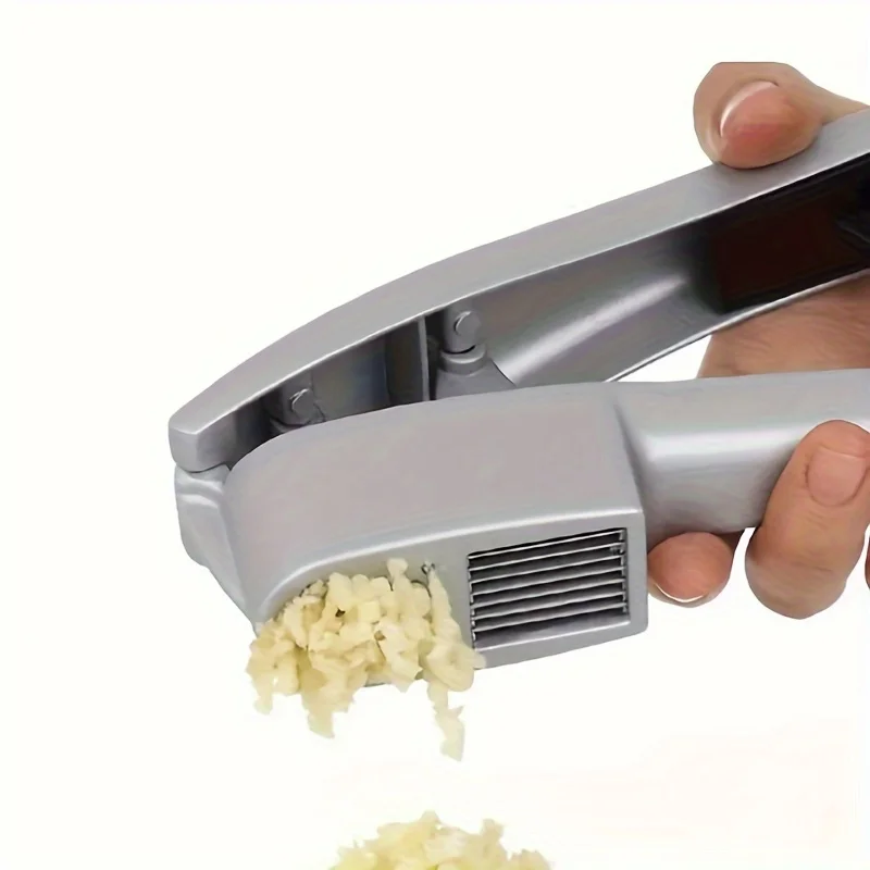 Presse-ail et trancheuse 2 en 1 – Hachoir et trancheur d'ail et de gingembre en aluminium – avec tranchage et broyage – Outils de cuisine