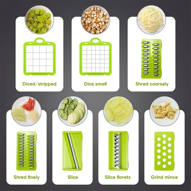 Ensemble de 16 pièces pour hacher les légumes