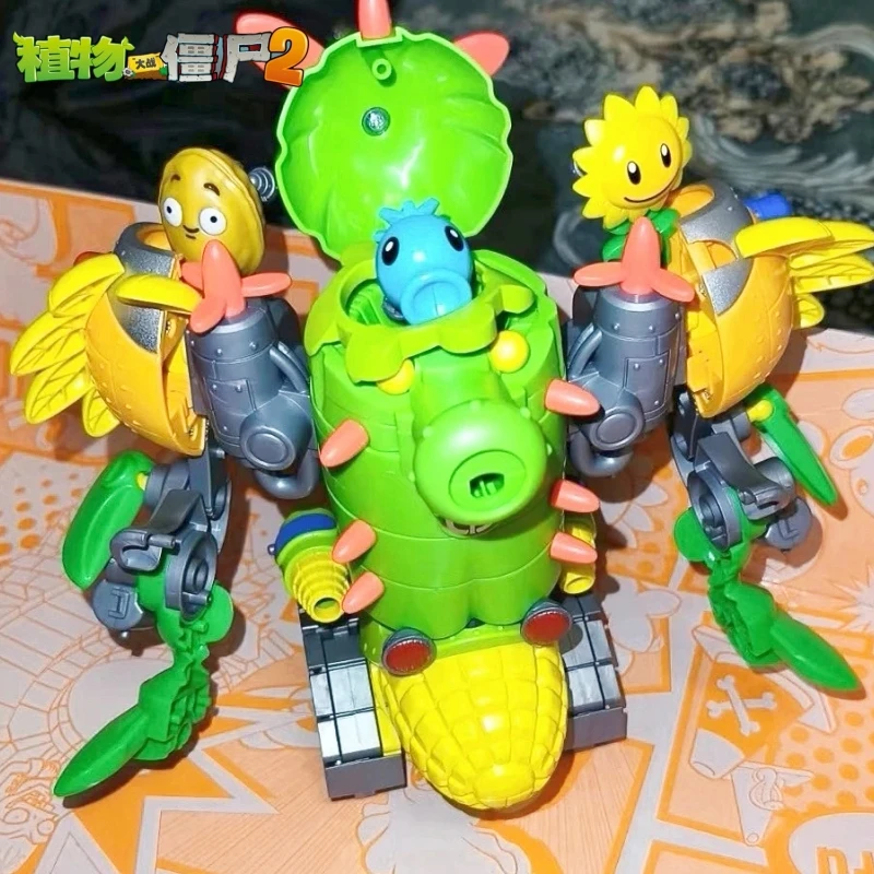 Figurines d'action Plants vs Zombies 2025, jouets robots méca 3 en 1 transformables, robot tournesol zombie combiné, déformation PVZ, cadeau