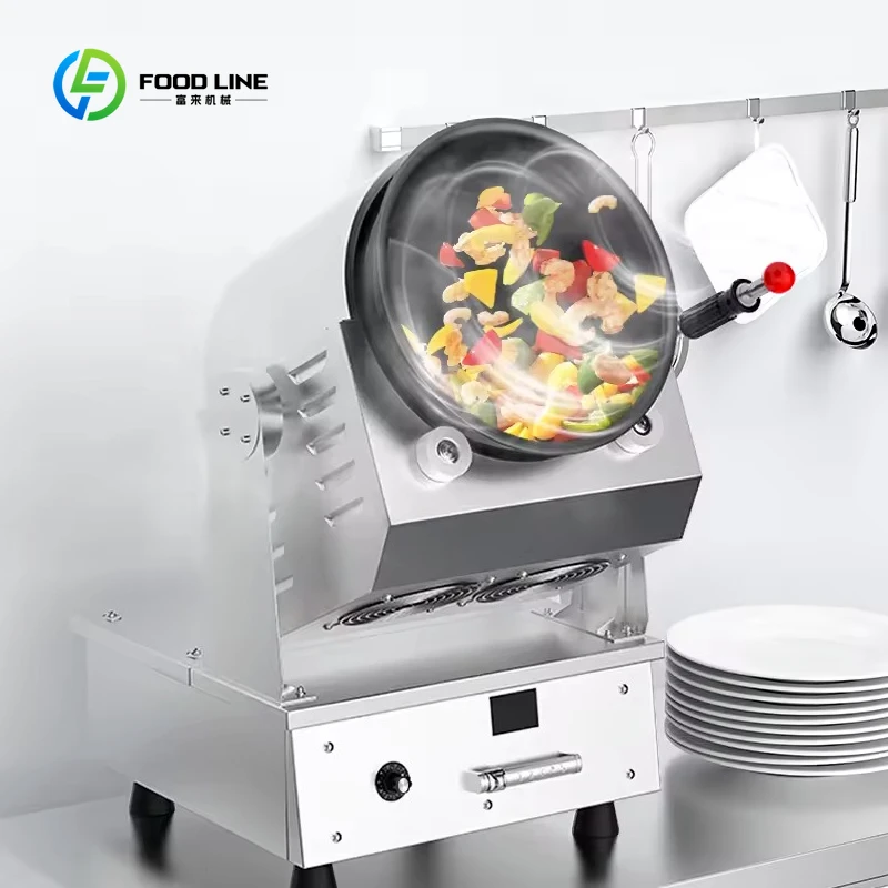 Robot de cuisine commercial personnalisé, friteuse automatique électrique, wok à agitation, meilleure machine intelligente de transformation alimentaire