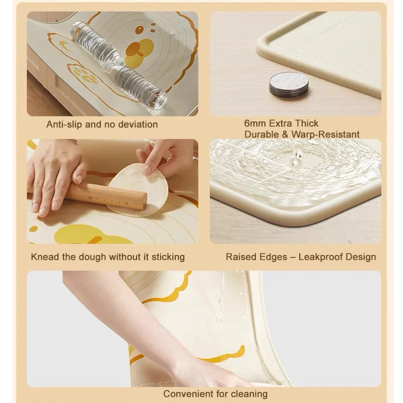 COOKER KING Ensemble de tapis à pâtisserie en silicone 60/70/80 cm