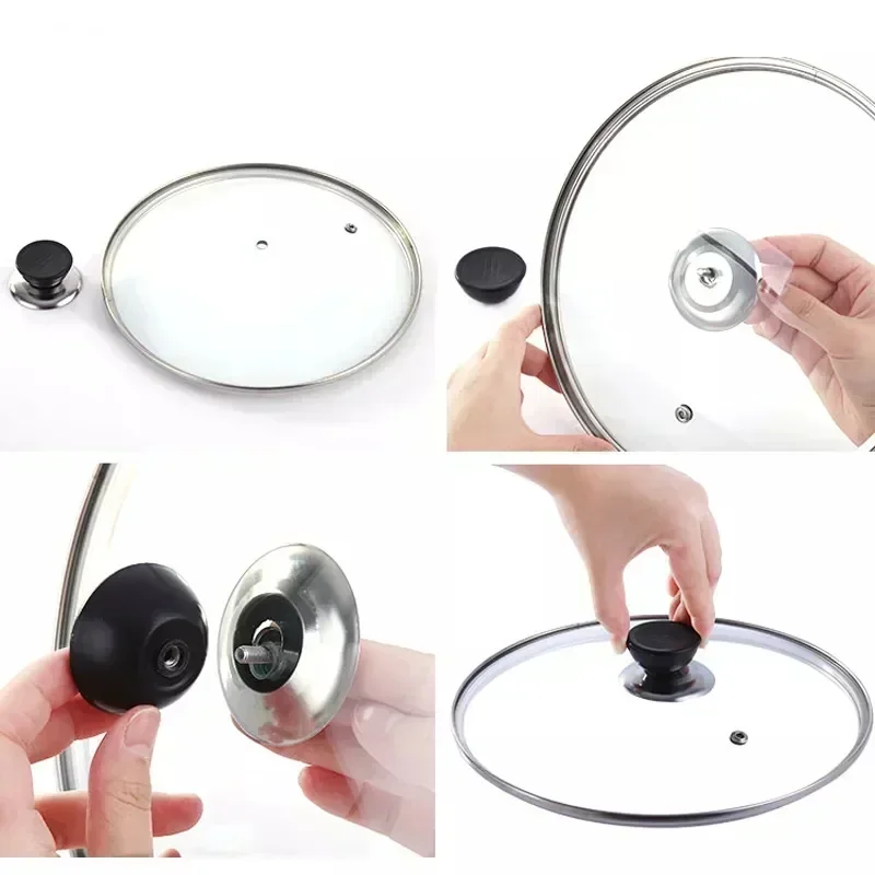 Poignée de cuisine, couvercle de bouton d'ustensiles de cuisine, couvercle inférieur en verre, 4 pièces pour autocuiseurs, couvercle de casserole universel, poignées interchangeables