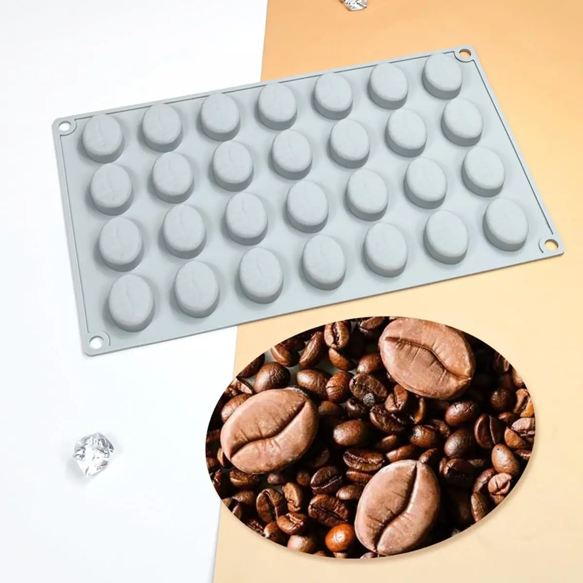 Moule en silicone en forme de grains de café pour gâteaux