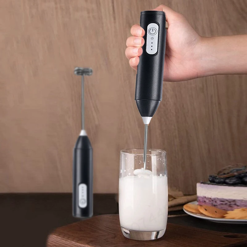Mousseur à lait sans fil électrique type-c mélangeur à main en acier inoxydable Mini cafetière fouet