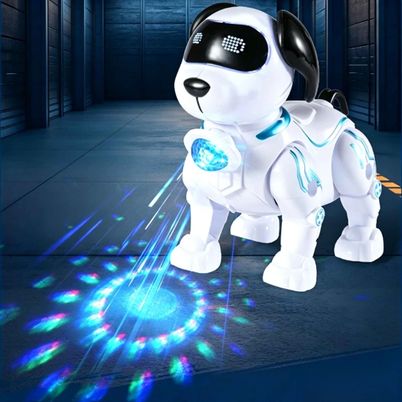 Robot chien électronique sensible au toucher, intelligent, qui marche, danse et fait des cascades, jouet pour garçons et filles, pour jouer en intérieur
