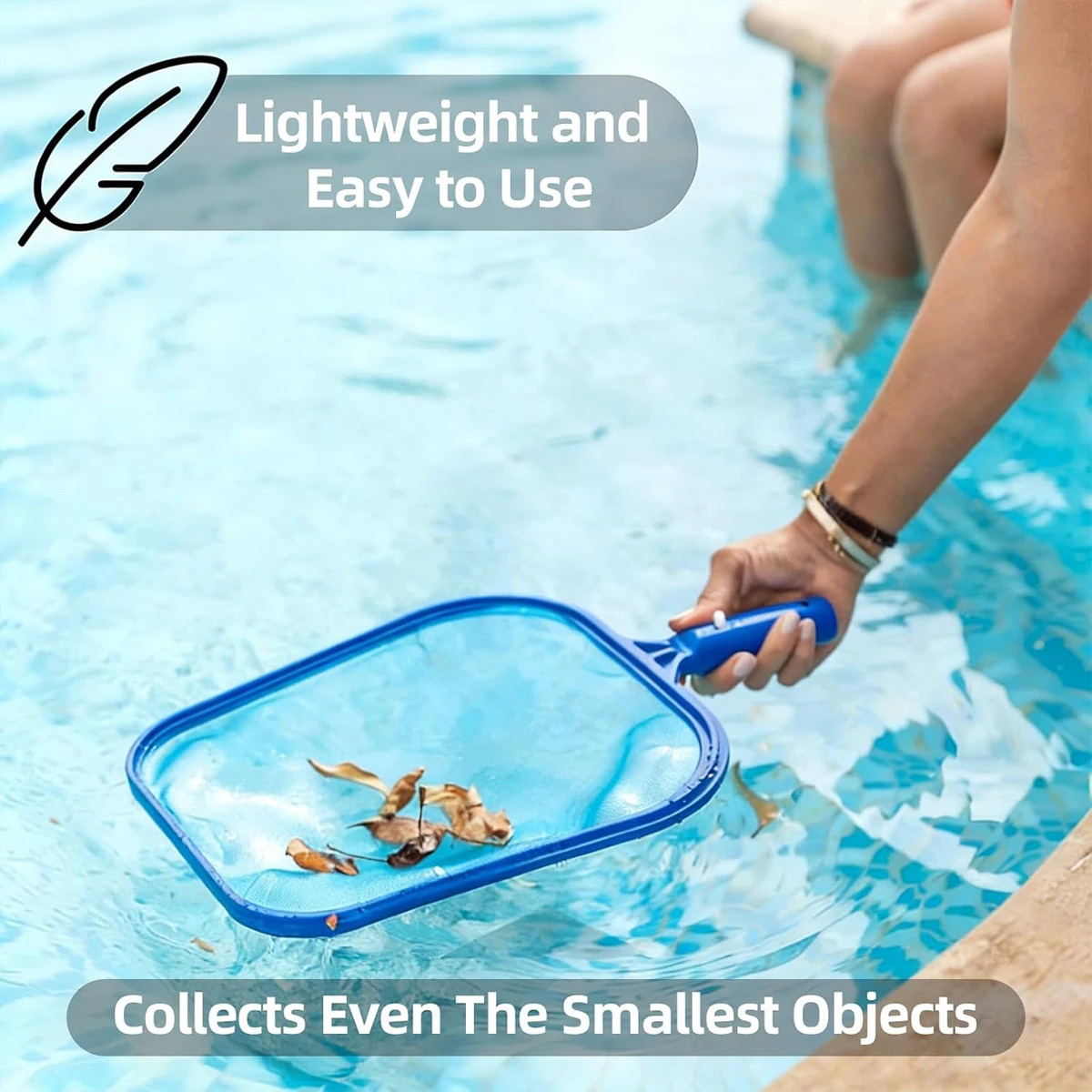 Kit d'accessoires pour nettoyage de piscine : Épuisette à feuilles, écumoire, panier, robots aspirateurs pour piscines
