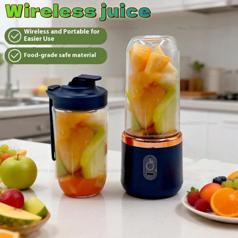 Blender portable à double gobelet, presse-agrumes USB, mixeur de fruits pour smoothies, milkshakes et jus, robot culinaire compact, presse-agrumes