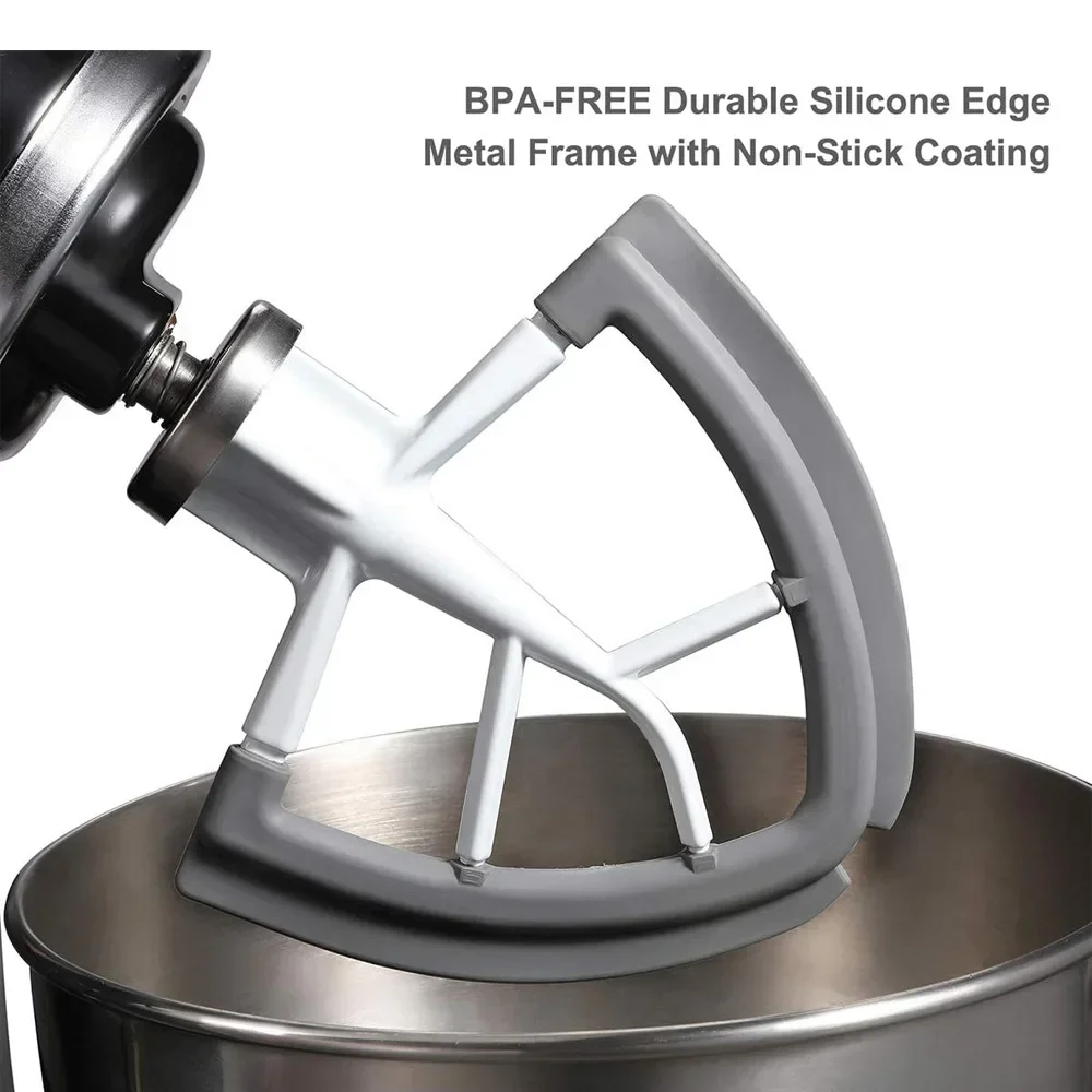 KitchenAid Flex Edge batteur 4.5-5QT palette de mélangeur en Silicone fixation à gratter automatique Compatible avec le batteur sur socle KSM150 KSM180