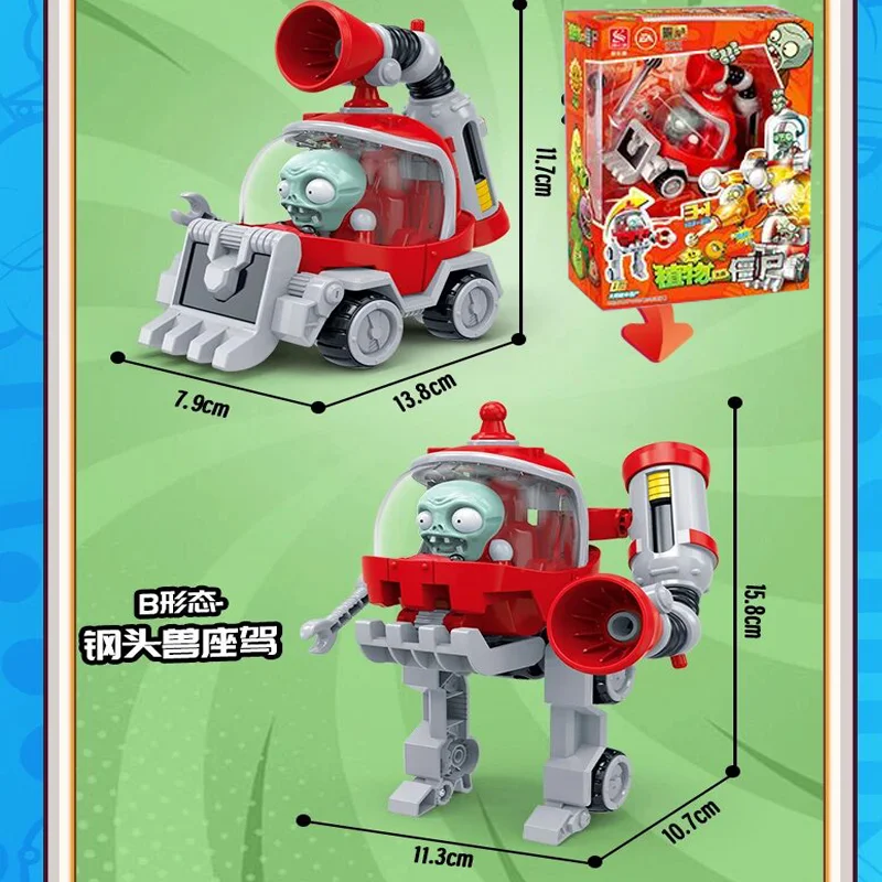 Figurines d'action robotiques transformables 3 en 1 Plants vs Zombies, jouets Mecha, barricade, bouclier électromagnétique, zombies, véhicule PVZ