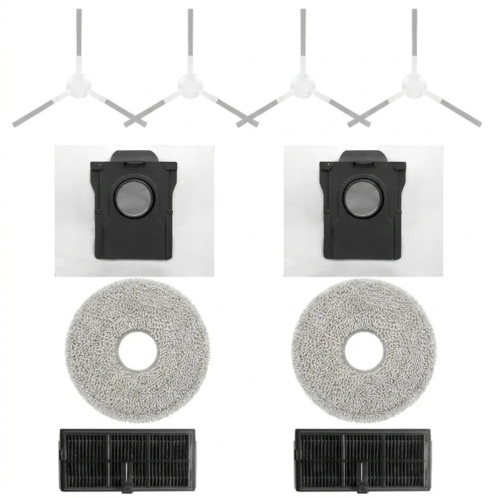 Kit d'entretien pour aspirateur robot Dreame, 10 pièces, filtres, brosses latérales, tampons de nettoyage, sacs à poussière pour L10s Ultra Gen 2 L40 Ultra AE