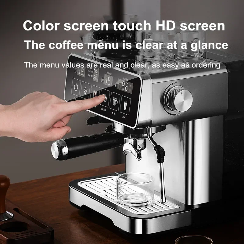 Machine à expresso 20 bars avec mousseur à lait – Cafetière entièrement automatique