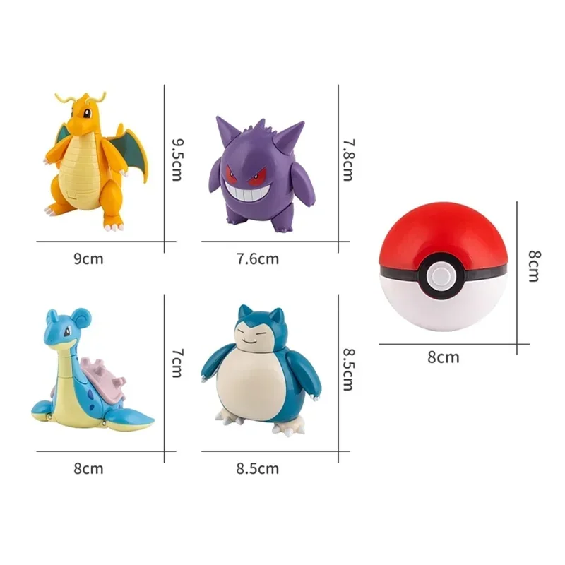 Boule d'elfe Pokemon originale, jouets monstres de poche, modèle Pikachu Gengar, boule d'elfe, Dragonite, ronflement, Lapras, jouet pour enfants