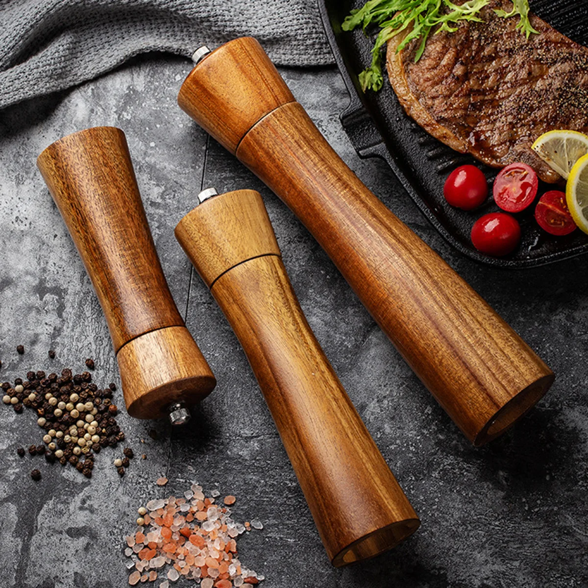 1PC-moulin à poivre en bois ; secoueur
