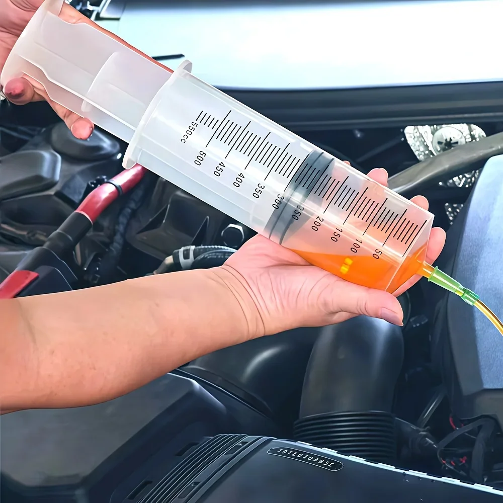Pompe à seringue extracteur d'huile multi-usage avec échelle graduée, outil de transfert de liquide étanche pour l'entretien du moteur de voiture et du liquide de frein