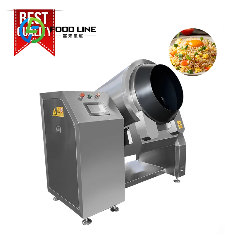 Wok de cuiseur de Robot de friture de tambour de gaz électrique entièrement automatique multifonction Intelligent personnalisé pour le riz frit