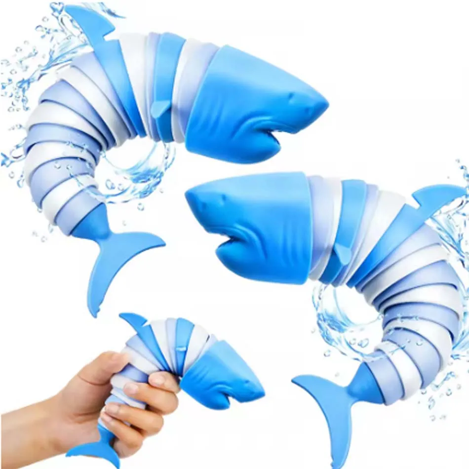Nouveau Jouet Sensoriel Articulé 3D Requin Dauphin Bleu 2026 pour Enfants – Amusant, Décompression Créative, Soulagement du Stress