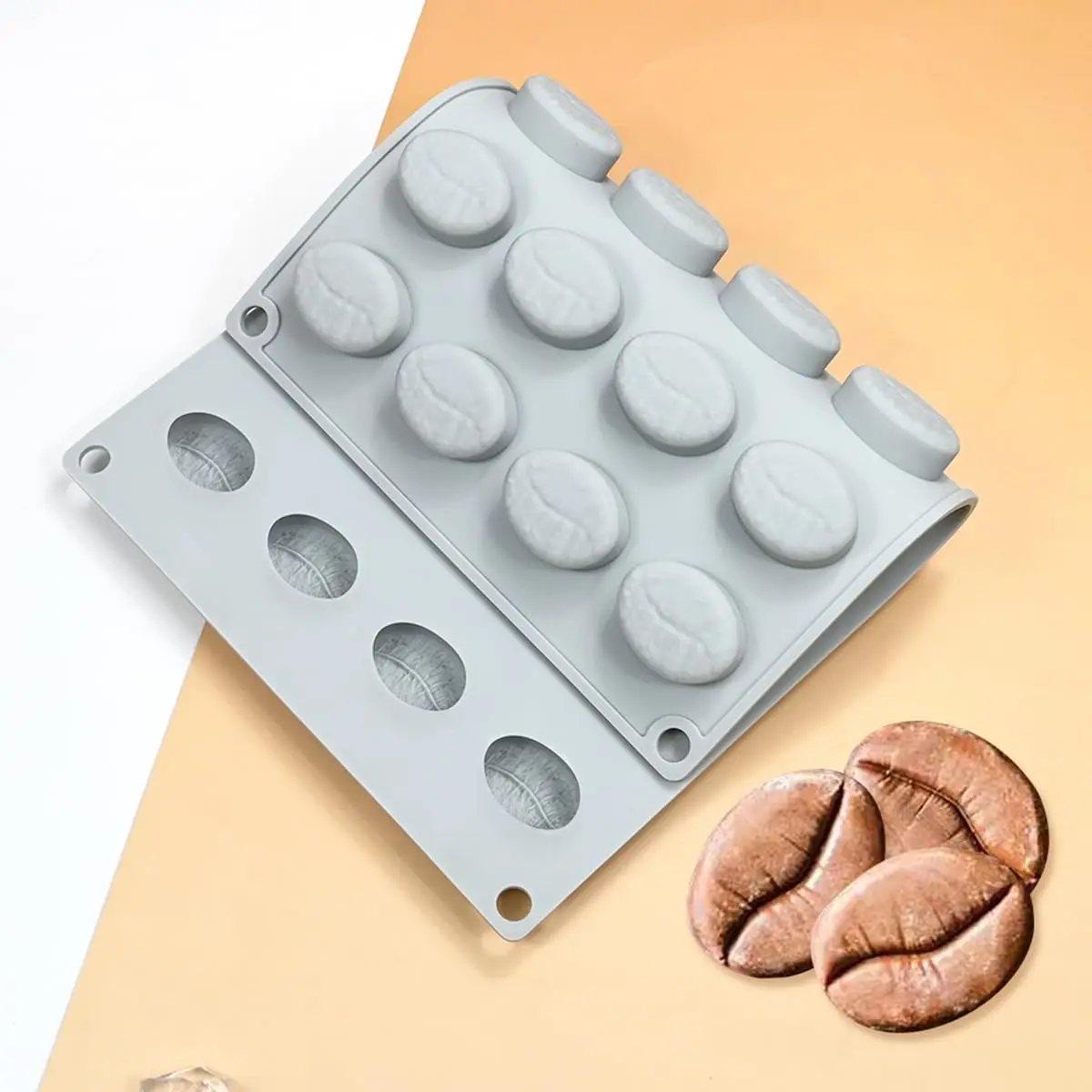 Moule en silicone en forme de grains de café pour gâteaux