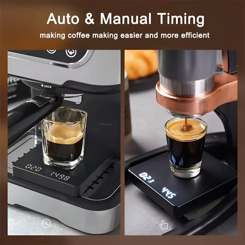 1 ensemble de balance à café électronique avec coussin en Silicone