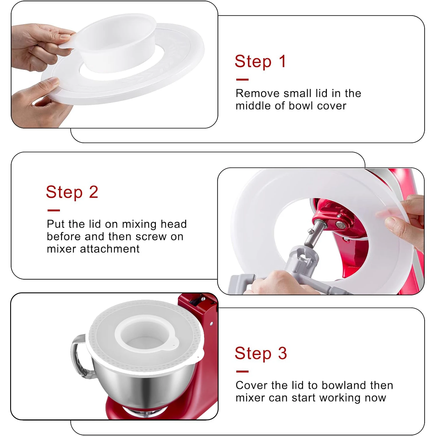 1 pièces/2 pièces couvercles de bol mélangeurs pour KitchenAid 4.5-5 Quart support à tête inclinable