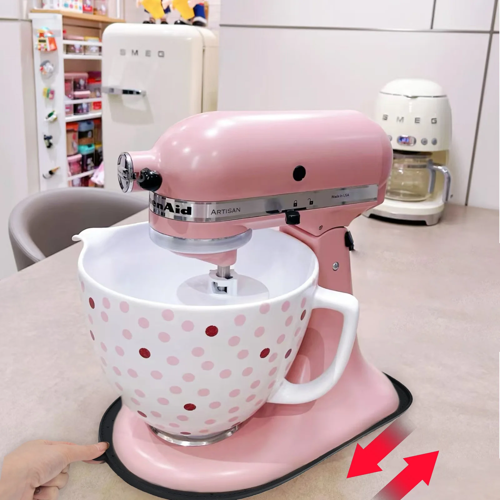 Tapis coulissant pour robot culinaire KitchenAid : base antidérapante et sous-couche de protection pour série Artisan 4