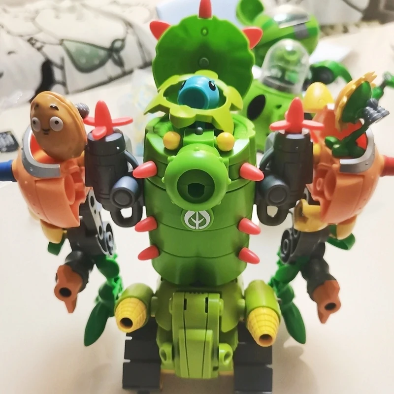 Figurines d'action Plants vs Zombies 2025, jouets robots méca 3 en 1 transformables, robot tournesol zombie combiné, déformation PVZ, cadeau