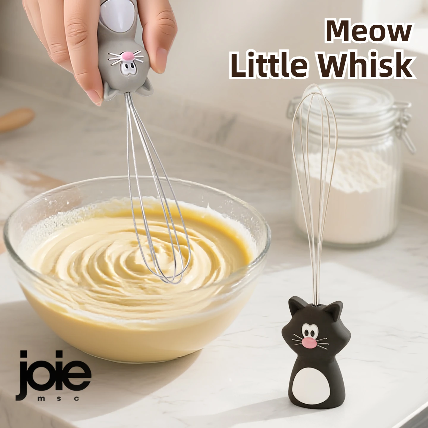 Joie fouet créatif fils d'acier inoxydable poignée en Silicone Mini