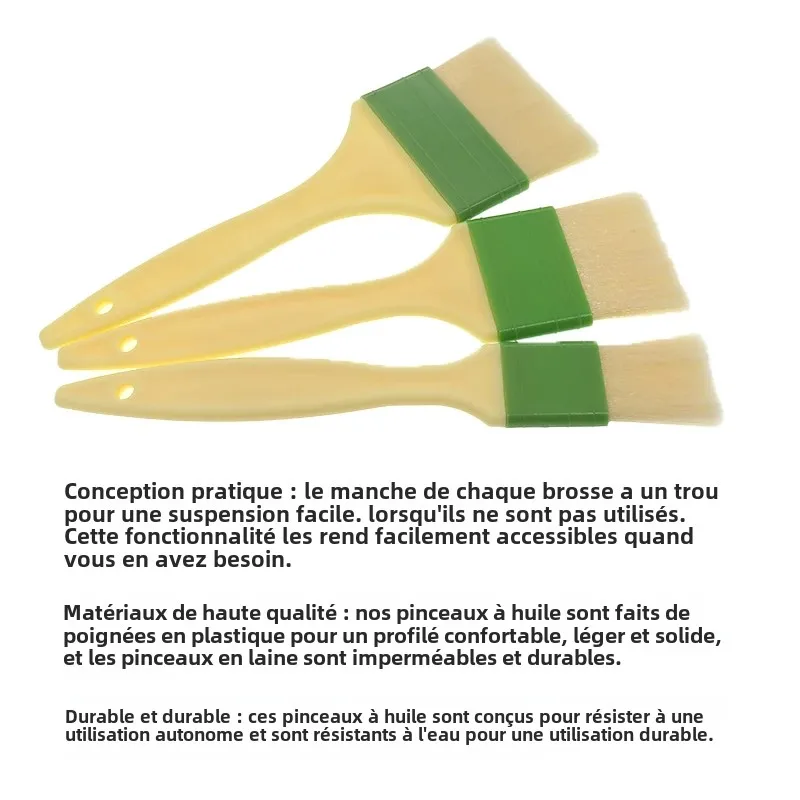 Pinceaux à pâtisserie Pinceau à huile pour étaler l'huile de beurre ou le lavage des œufs sur le pain et les pâtisseries ou pour appliquer des sauces lors des griller
