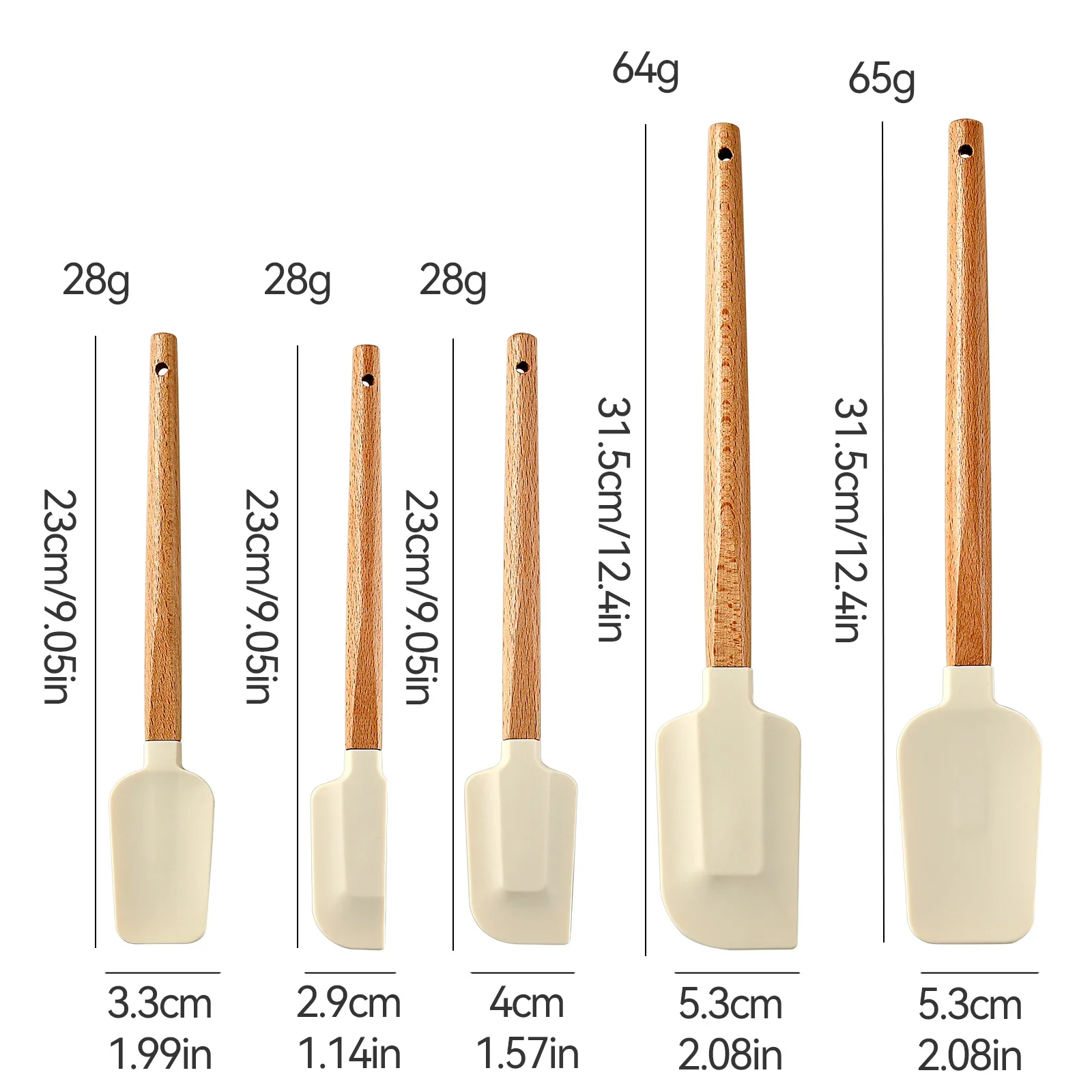Spatule à crème en Silicone blanc