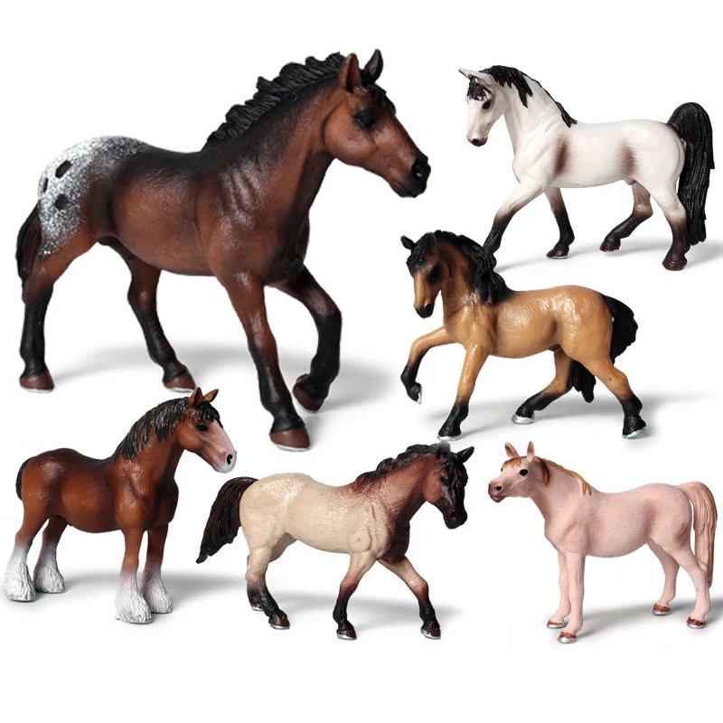 Figurines de simulation d'animaux, modèles de courses de chevaux, figurines d'action et jouets, collection solide, poupées, jouets éducatifs pour enfants, cadeau