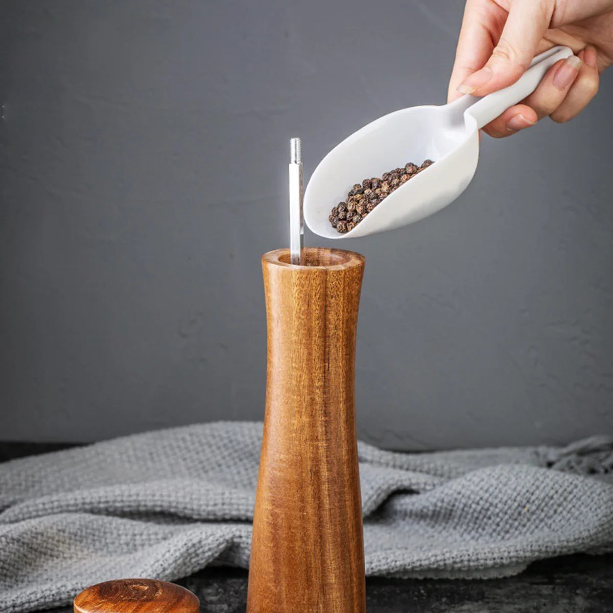 1PC-moulin à poivre en bois ; secoueur