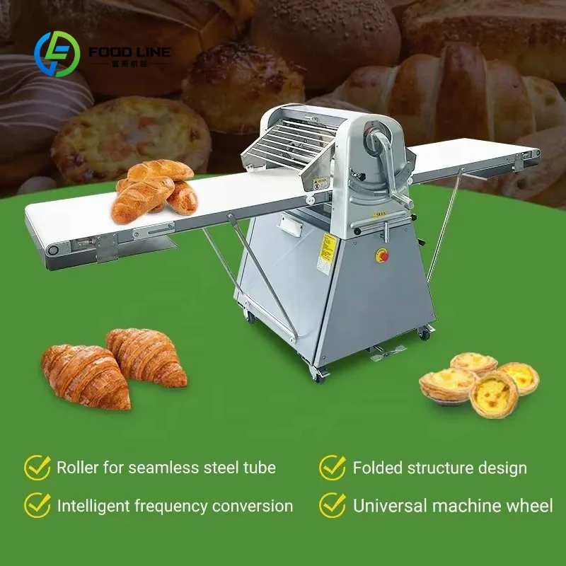 Laminoir à pâte manuel et automatique réversible personnalisé pour croissants