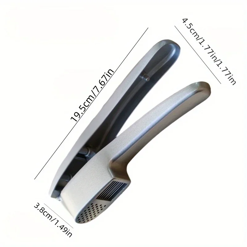 Presse-ail et trancheuse 2 en 1 – Hachoir et trancheur d'ail et de gingembre en aluminium – avec tranchage et broyage – Outils de cuisine