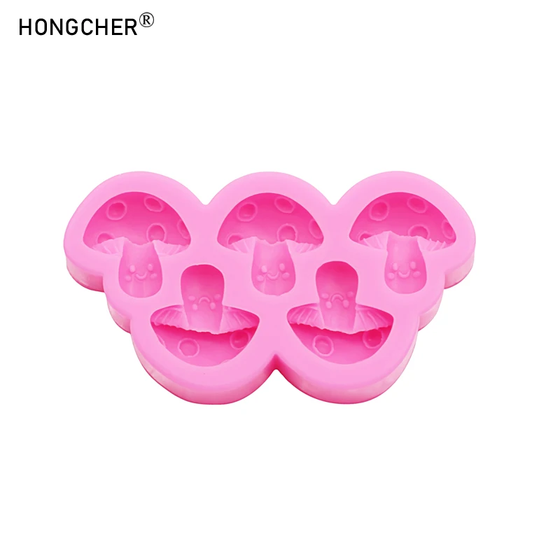 Dessin animé Mini champignon chocolat Flip gâteau cuisson Dessert décoration Silicone moule bricolage résine bijoux