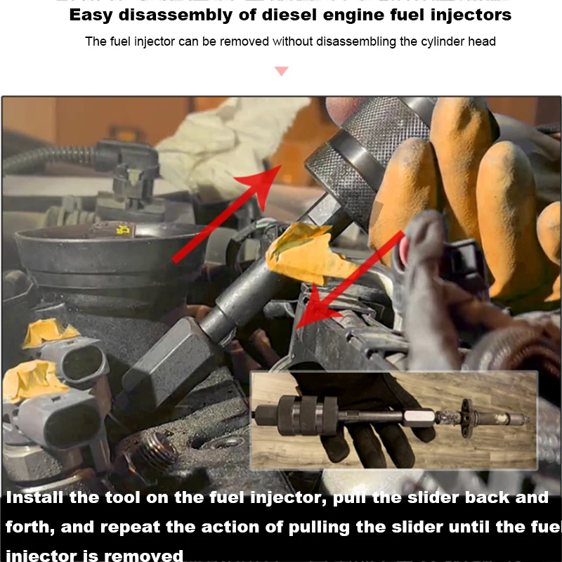 Extracteur outil d'installation outils d'extraction d'injecteur Diesel accessoire de retrait d'injecteur de carburant avec étui rigide injecteur M8 M12 M14