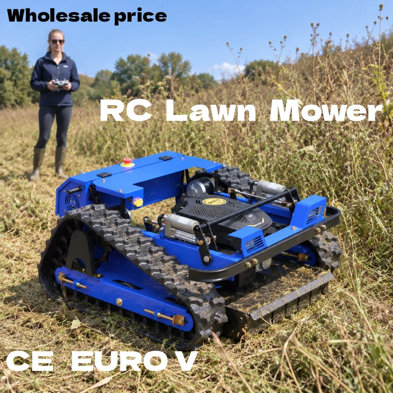 Tondeuses à gazon robotisées RC, débroussailleuses, tondeuses à chenilles, conformes CE et Euro 5, adaptées à la tonte des jardins et des fermes en pente