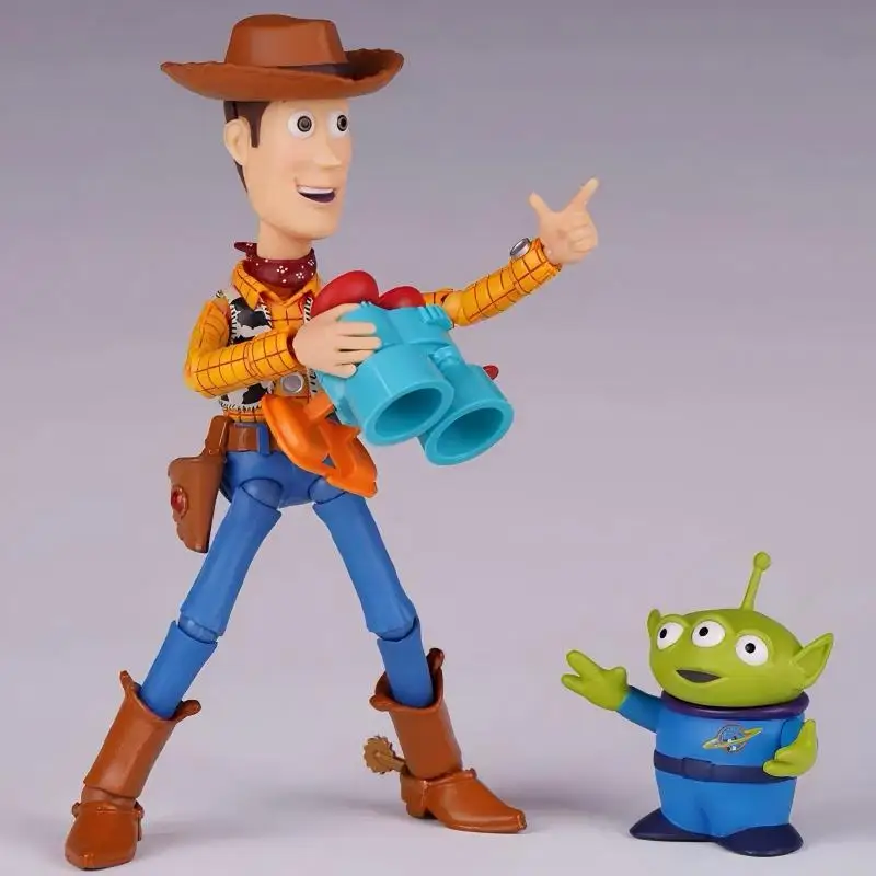 Figurine articulée Kaiyodo Revoltech Toy Story Woody Ver 2.0, cowboy Woody avec accessoires Alien, modèle de collection, cadeau