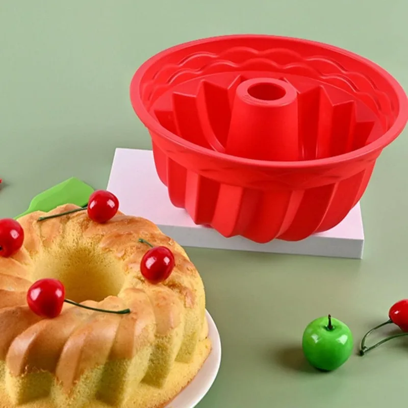 Moule à gâteau rond cannelé en Silicone 3D Kouglof