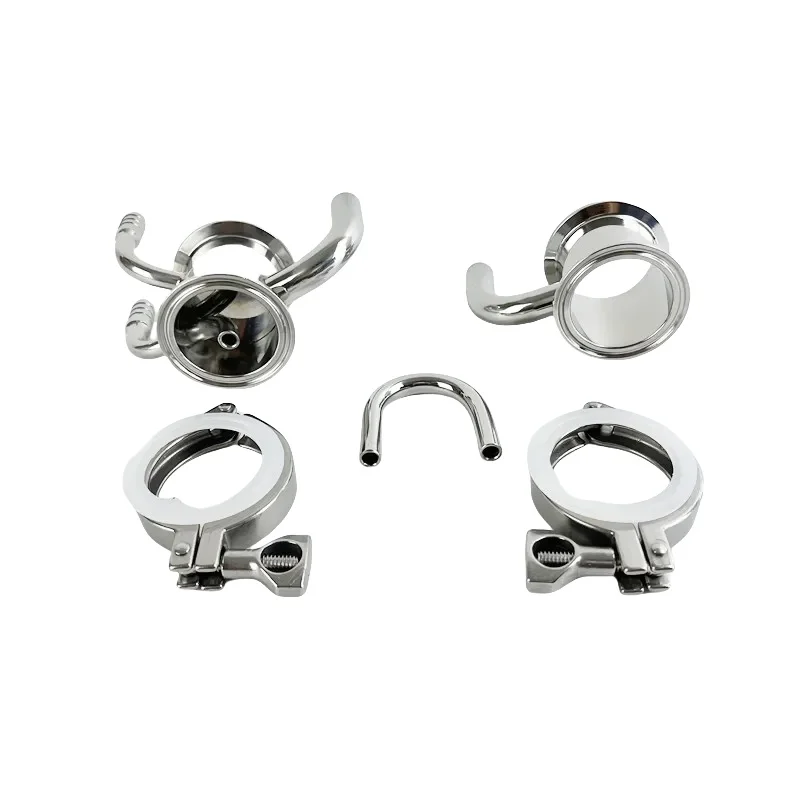 Extracteur Soxhlet 2 "(51mm)OD64mm avec trois pinces ou tuyaux, accessoires de rectification en acier inoxydable 304 pour la Distillation