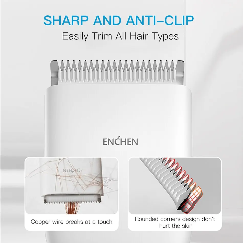 ENCHEN Boost-Tondeuse à Cheveux Électrique Professionnelle Sans Fil, Charge Rapide de Type C, en Céramique, pour Homme Adulte