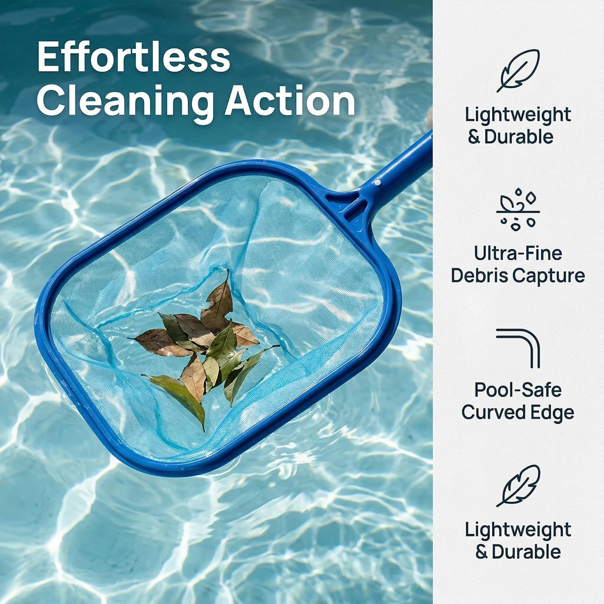 Kit d'accessoires pour nettoyage de piscine : Épuisette à feuilles, écumoire, panier, robots aspirateurs pour piscines